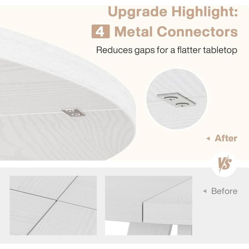 47" Round Dining Table, Wood Top Kitchen Table for Dining/Living Room