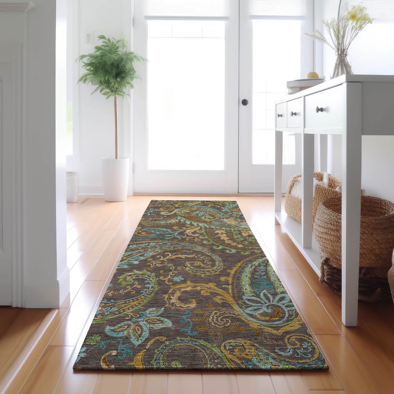 Premium Washable Super Soft Traditional Paisley Mayfield Rug - Chocolate - 2' 3" x 7' 6" - Runner