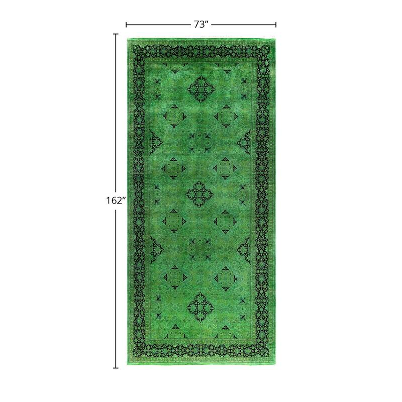 Contemporary Overdyed Wool Hand Knotted Area Rug - 6' 1" x 13' 6"