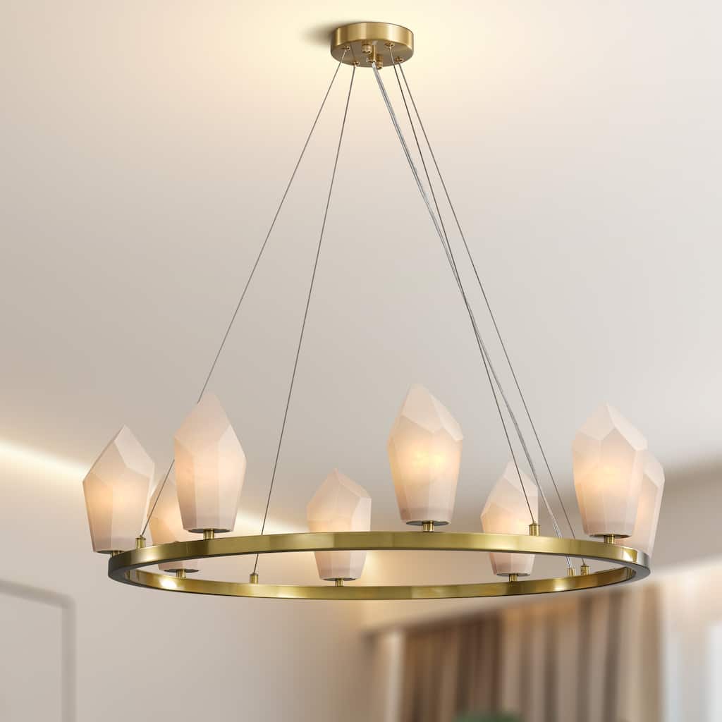 KAYLA Alabaster Chandelier/Sconce Kitchen Island Brass Hanging Lamp Mid Century Nordic Modern Chandelier