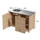 preview thumbnail 51 of 93, 100% Solid Wood Outdoor Kitchen Cabinet Set, Modular Patio BBQ Island Sideboard Buffet Pantry