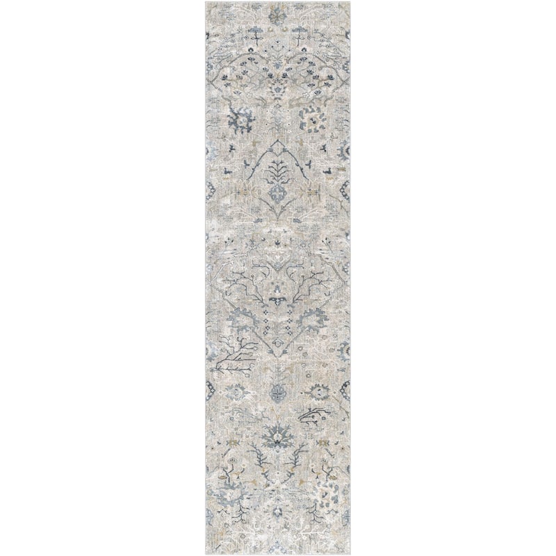 Brain Transitional Floral Area Rug - 2' 7" x 10' - Ivory