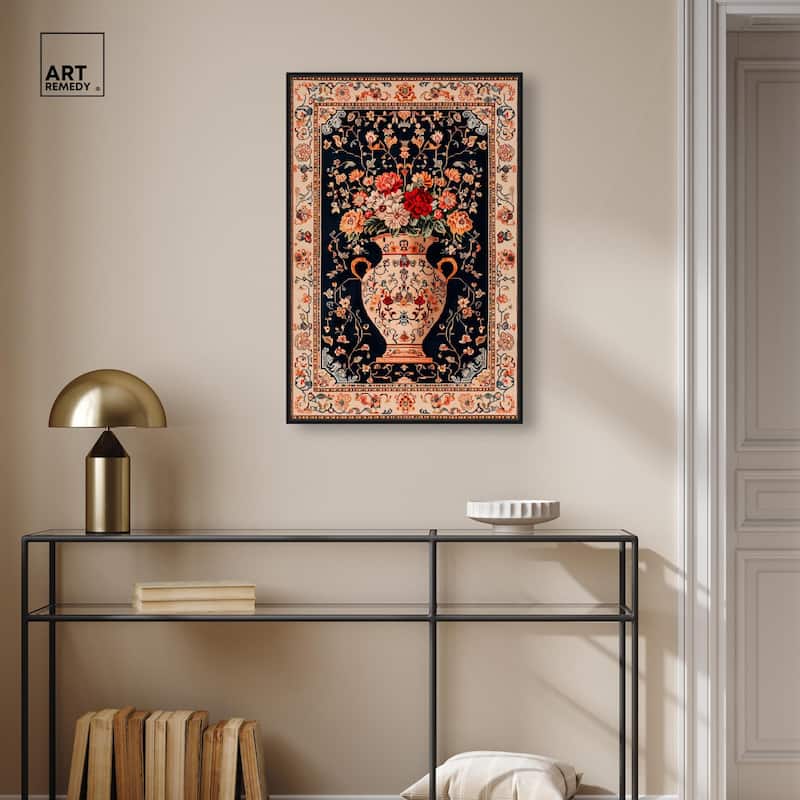 Persian Vase and Flowers Canvas by Art Remedy