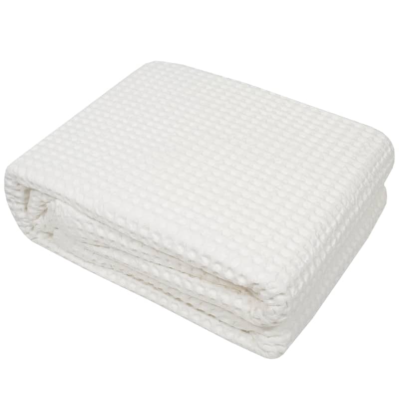 Sweet Home Collection Waffle Weave Cotton Blanket