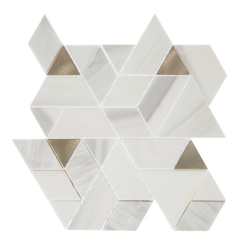 Daltile Pietra Divina Marble Natural Stone Spectrum Mosaic in Polished (10 PC Per Carton) (9.60 SQFT Per Carton)
