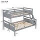 preview thumbnail 4 of 10, Gray Twin over Full Pine Wood Bunk Bed with Safety Guardrail