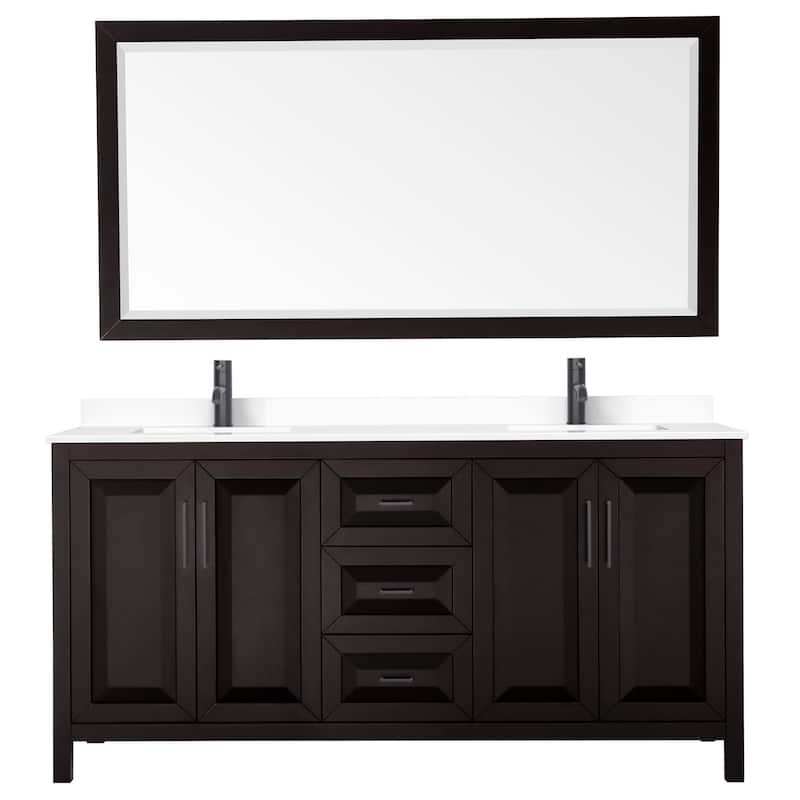 Wyndham Collection Daria 72" Free Standing Double Basin Vanity Set
