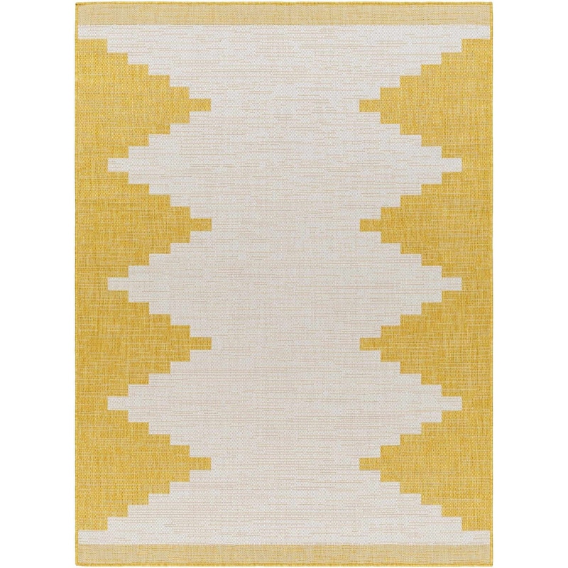 Hauteloom Caluya Living Room, Bedroom Patio Outdoor Area Rug - Blue, Gray, Navy - 2' x 2'11"