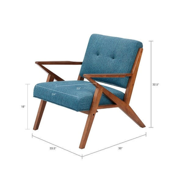 INK+IVY Rocket Upholstered Arm Chair with Angled Wood Frame