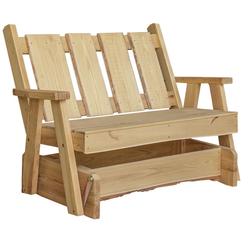 Live Edge Locust Wood 4' Timberland Glider Bench - Unfinished