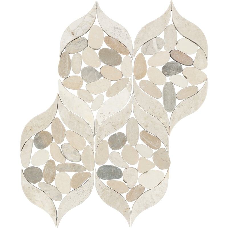 Daltile Pebble Oasis Natural Stone Petal Pebble Mosaic 15" x 11" (11 PC per Carton) (8.47 SQFT per Carton) - N/A