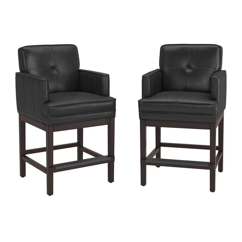 27.2" Modern Upholstered Solid Wood Shelf Counter Height Bar Stool - 22.4" W x 20.6" D x 40.2" H