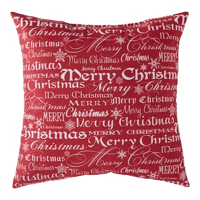 Merry Christmas 18-inch Holiday Throw Pillow