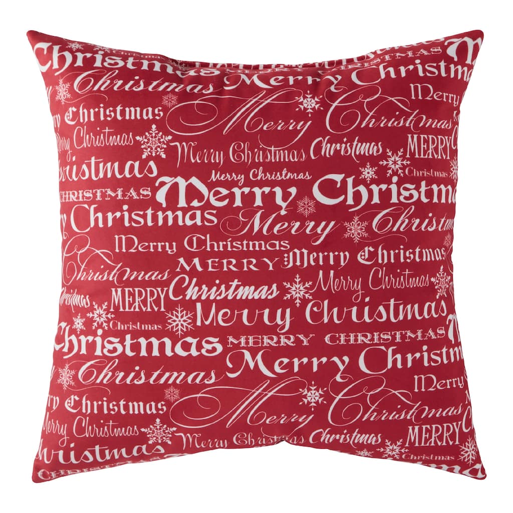 Merry Christmas 18-inch Holiday Throw Pillow