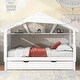 preview thumbnail 3 of 16, White Twin Size Solid Wood House Bed with Trundle & Storage