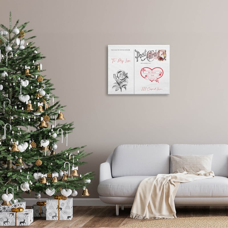 Stupell To My Love Valentines Postcard Canvas Wall Art, Design by Lil' Rue