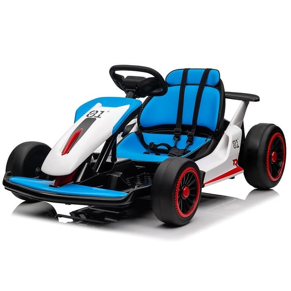 slide 2 of 56, Go Kart for Kids, 24V Electric Go Kart for Kids Blue