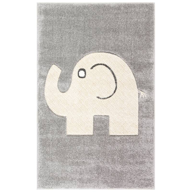 SAFAVIEH Carousel Kids Kennedy Elephant Rug - 2' x 3' - Grey/Ivory