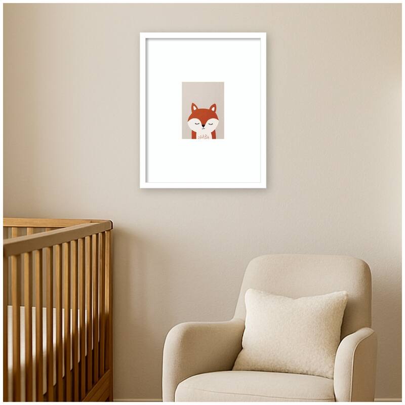 Kate and Laurel Fox by July Art Prints Framed Wall Art Print
