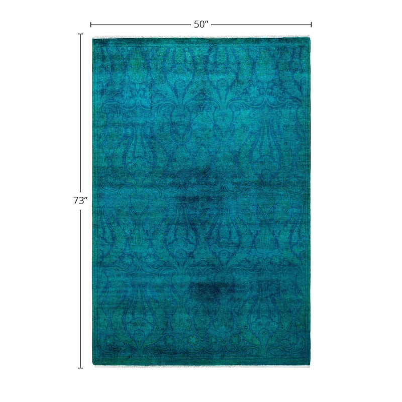 Contemporary Overdyed Wool Hand Knotted Area Rug - 4' 2" x 6' 1"
