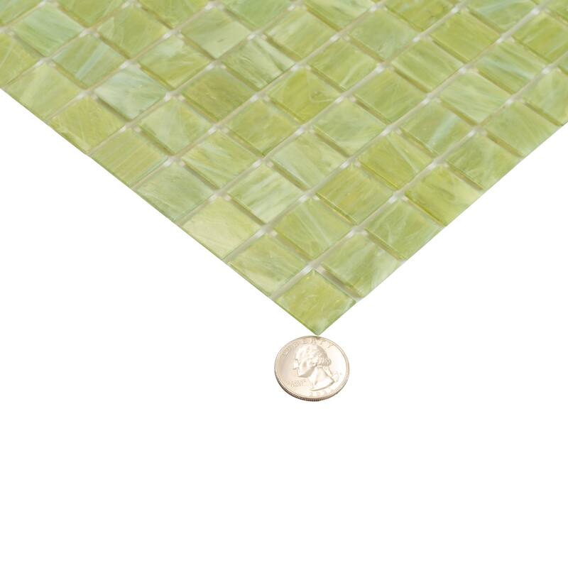 Apollo tile 12" x 12" Celestial Glossy Green Lizard Glass Tile (20 sq ft/case) - 20 Pack
