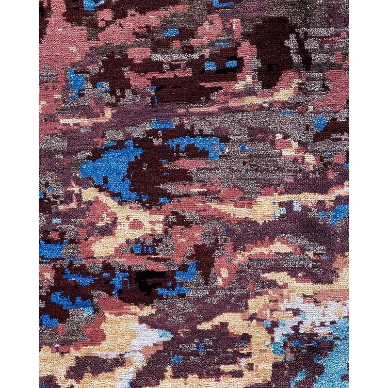 Ikat One-of-a-Kind Hand-Knotted Area Rug, Black - 9' 2" x 12' 3"