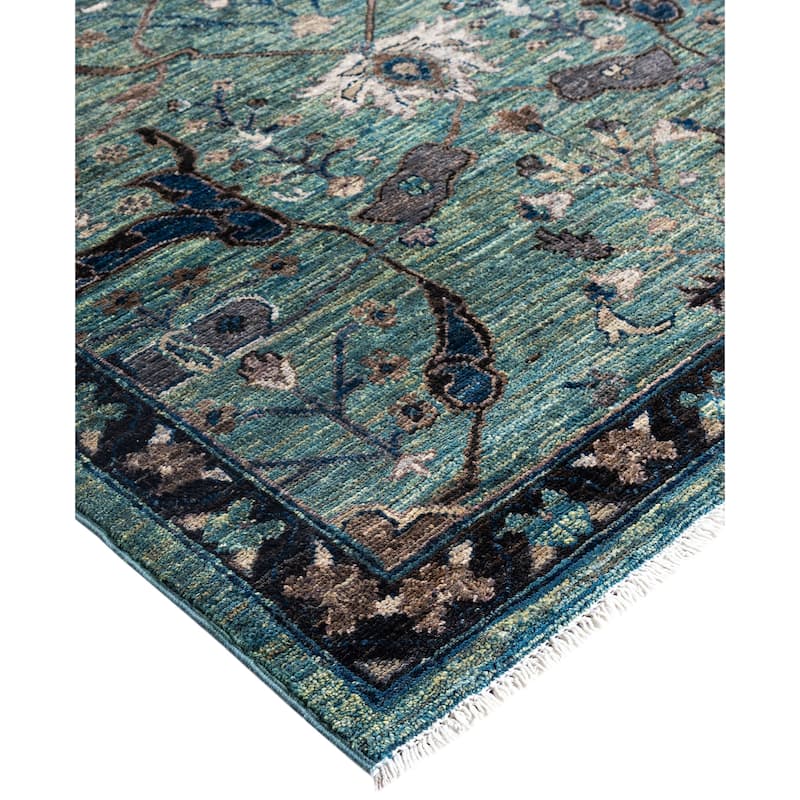 Serapi One-of-a-Kind Hand-Knotted Area Rug - Green - 8' 3" x 9' 9"