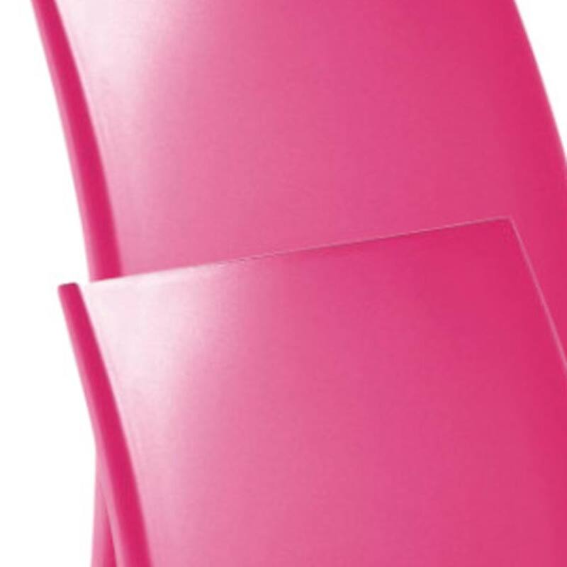 Set of Four Fuchsia Heavy Duty Plastic Outdoor Stacking Dining Chairs