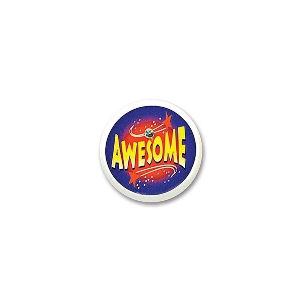 Pack of 6 Blue, Red and Orange "Awesome" Decorative Blinking Buttons 2" - N/A