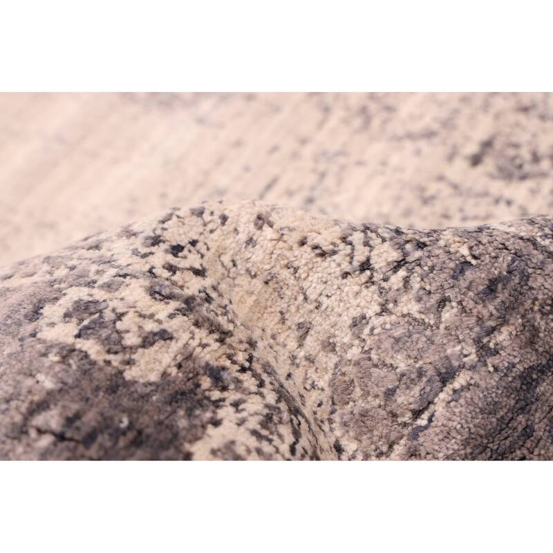 ECARPETGALLERY Hand Loomed Elysian Beige, Dark Grey Rug - 8'0 x 9'10