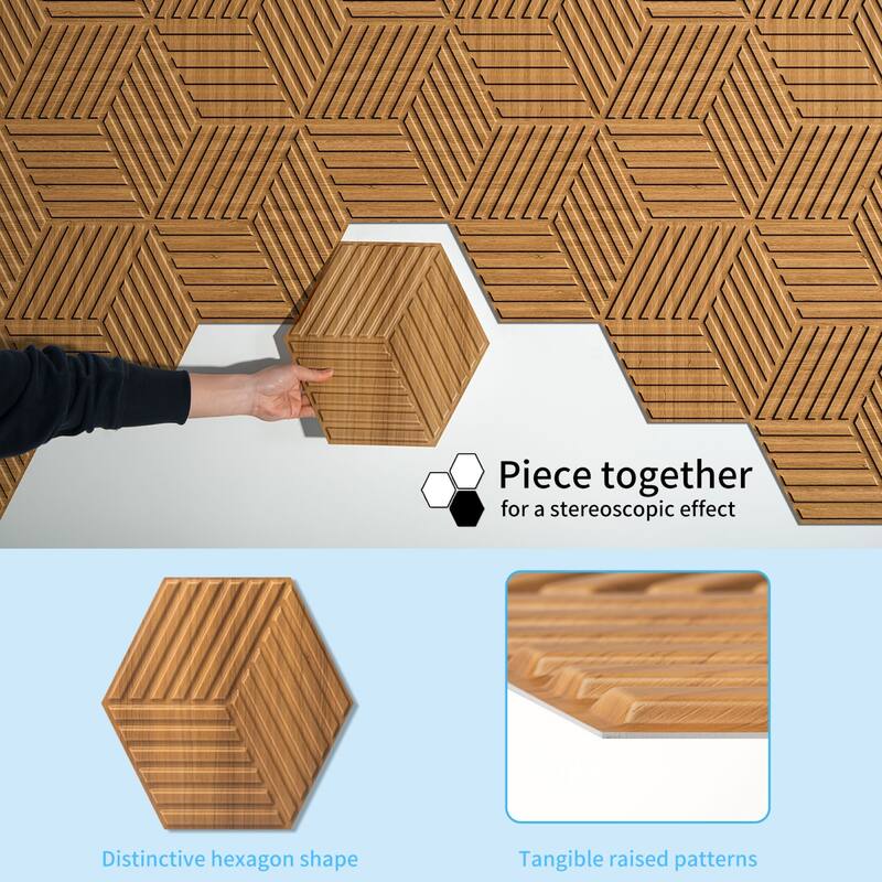 Art3d 11.9''X11.9'' PVC 3D Wall Panels for Interior Wall Decor, Textured Accent Wall Panrling,33-Pack,32 sqft
