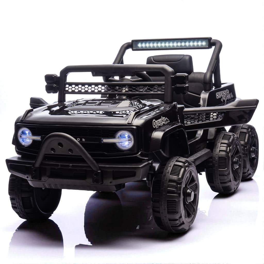 12V 6-Wheel Electric Truck for Kids, Remote Control, 4 Motors, Bluetooth, MP3, LED Lights, 3-5 Years