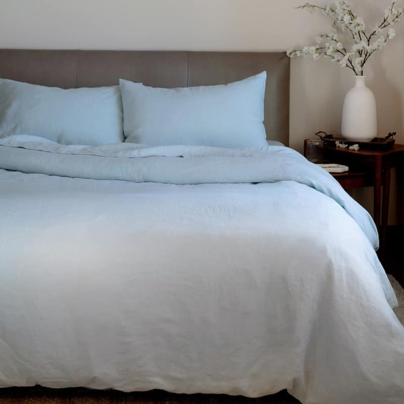 100% French Linen Duvet Cover & Sham Set by BOKSER HOME
