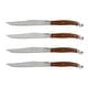 preview thumbnail 2 of 4, French Home Set of 4 Laguiole Steak Knives, Wood Grain - Silver