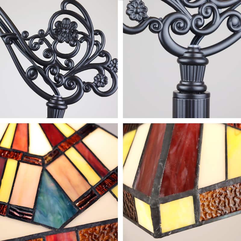 Tiffany-Style Mission Design Blackish Bronze Floor Lamp