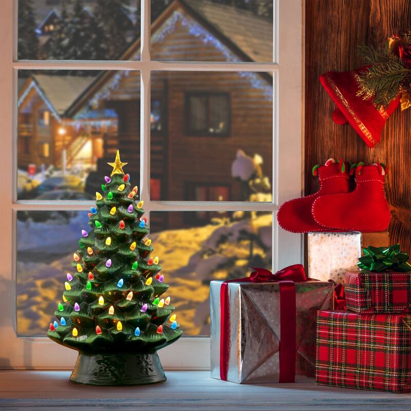 18" Nostalgic Ceramic Tree - Green