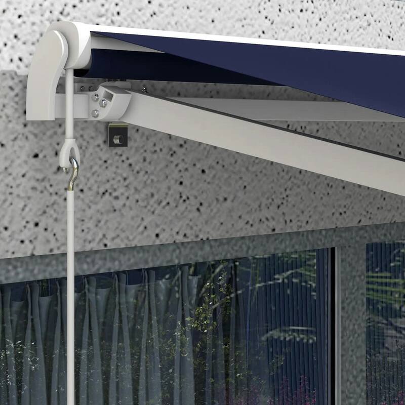 10'x8' Electric Retractable Awning,Remote Controller and Manual Crank