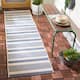 SAFAVIEH Courtyard Charmaine Indoor/ Outdoor Waterproof Area Rug - 2'3" x 8' Runner - Beige/Blue