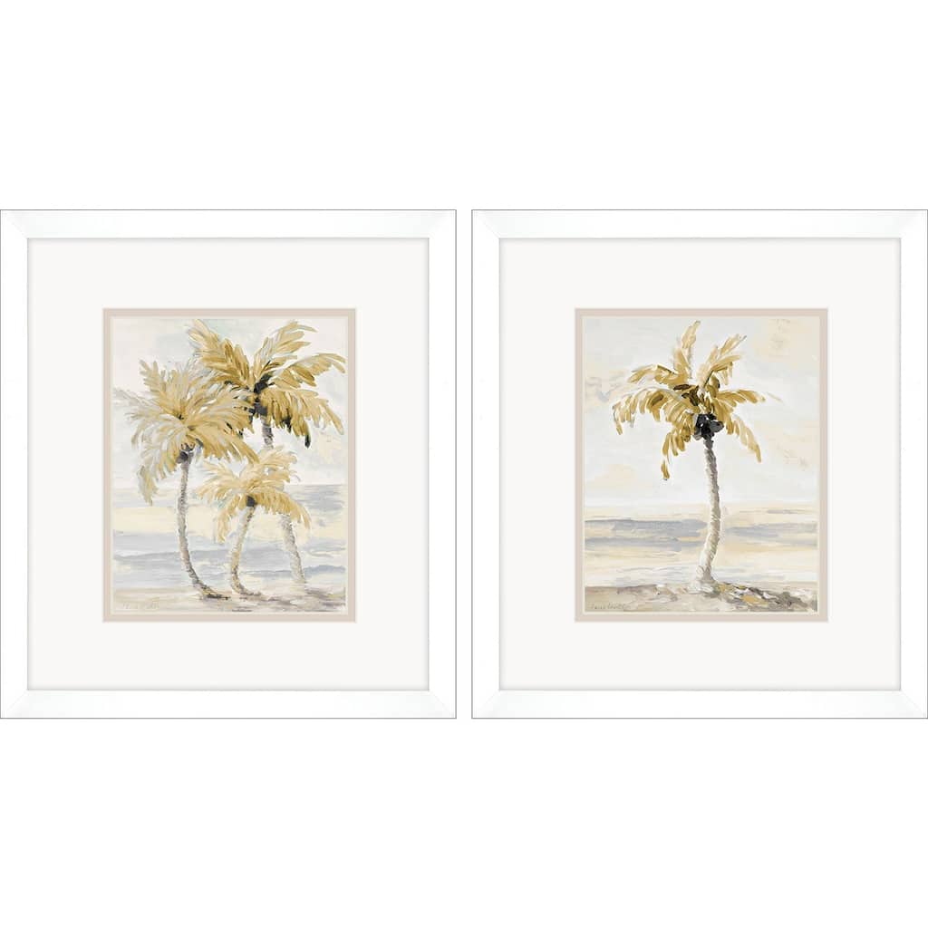 Gold Palm in Paradise S/2 Framed Art Under Glass