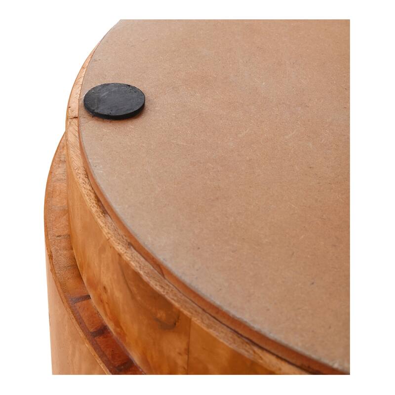 NPD Furniture Arsenio Burl Wood Round Coffee Table or Side/End Table
