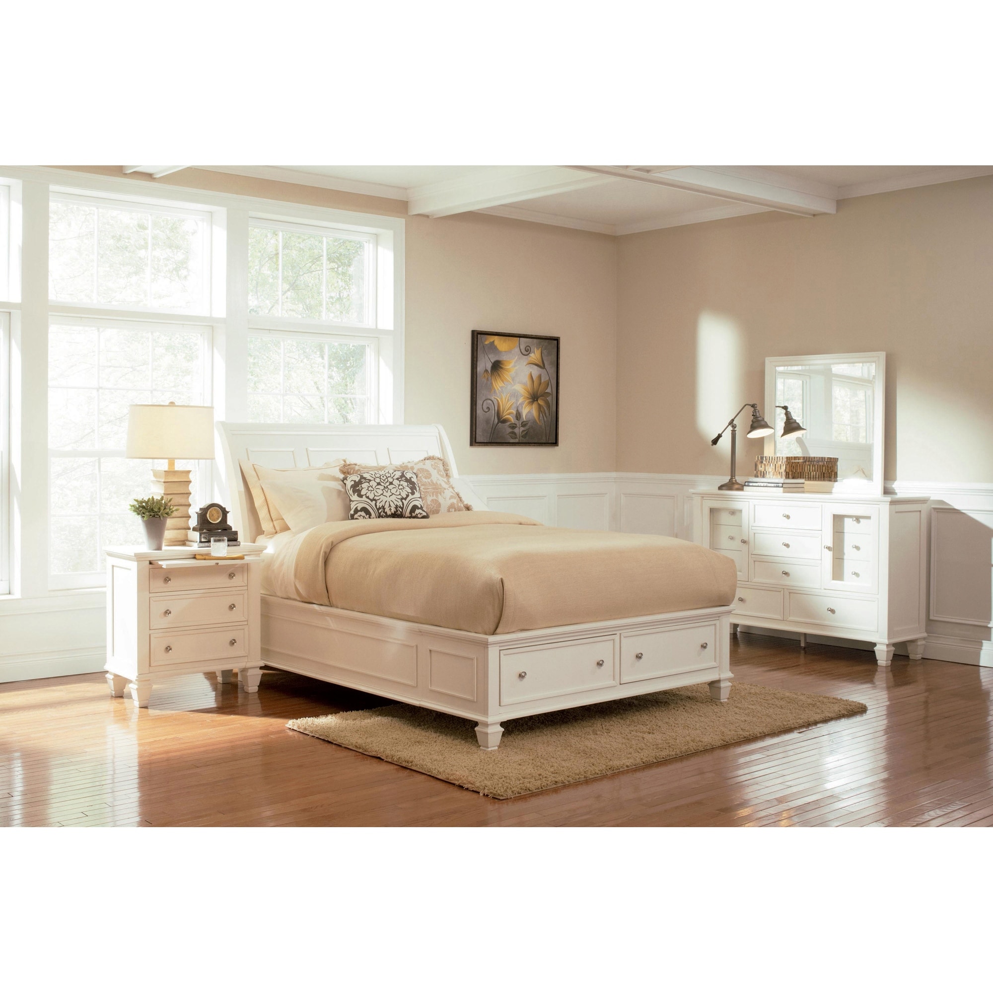 White coastal store bedroom furniture