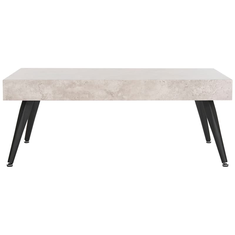 SAFAVIEH Clevie Modern Coffee Table - 43.3" x 23.6" x 16.5" - 43Wx24Dx17H - Light Grey