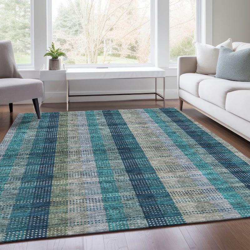 Premium Washable Super Soft Modern Plaid Mayfield Rug