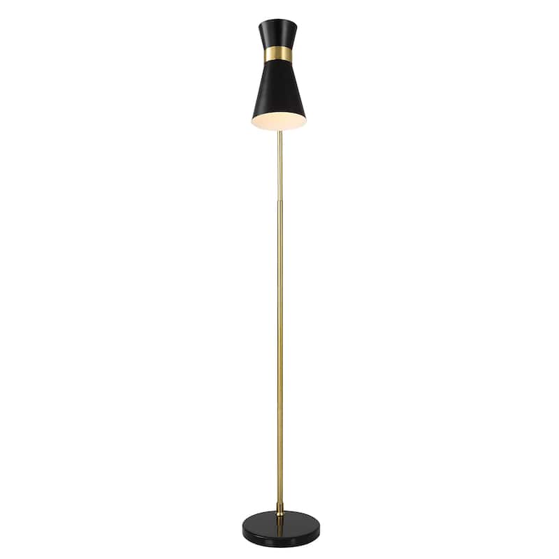 Copper Grove Gold and Black Cone Floor Lamp with Solid Marble Base