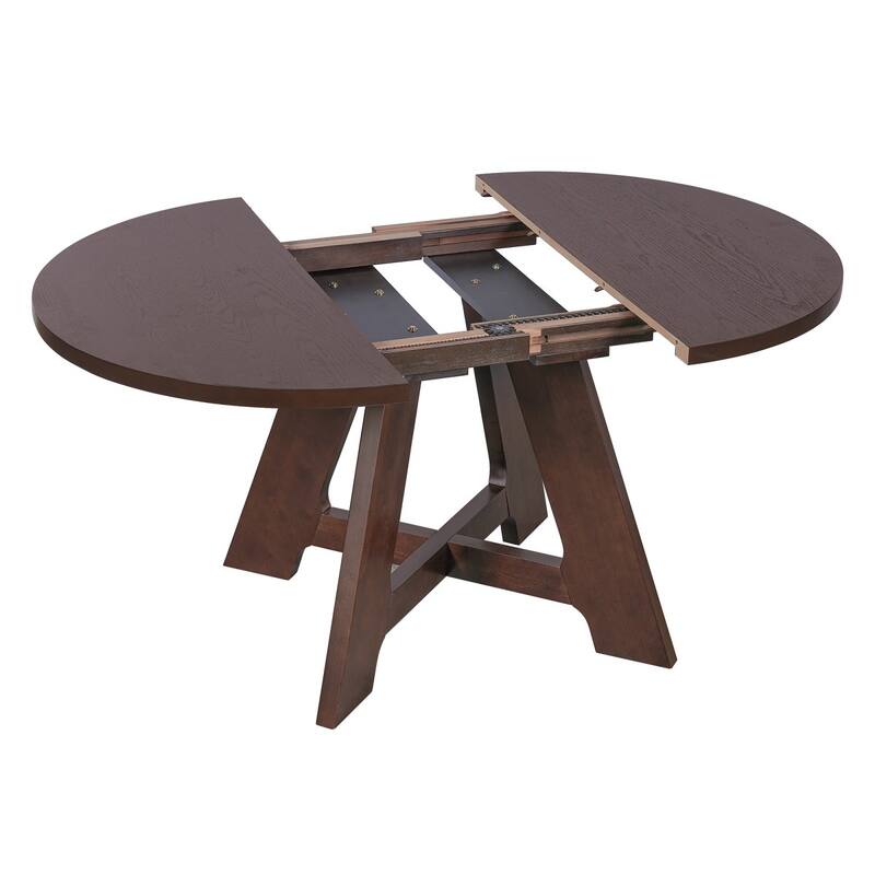 Extendable Round Dining Table Set with 18" Removable Leaf