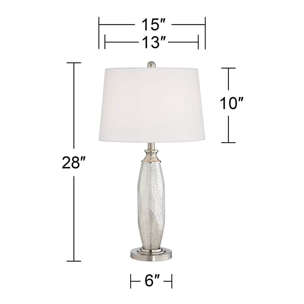 Set of 2 Modern Table Lamps with Table Top Dimmers Mercury Glass 15" x 28" Bed Bath & Beyond