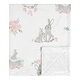 preview thumbnail 1 of 3, Woodland Bunny Collection Girl Baby Receiving Security Swaddle Blanket - Blush Pink and Grey Boho Floral Watercolor Rose Flower