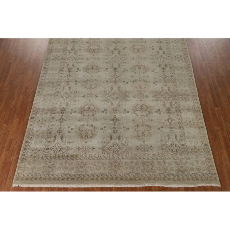 Oushak Area Rug Hand-Knotted Oriental Wool Carpet - 8'11"x 12'0"