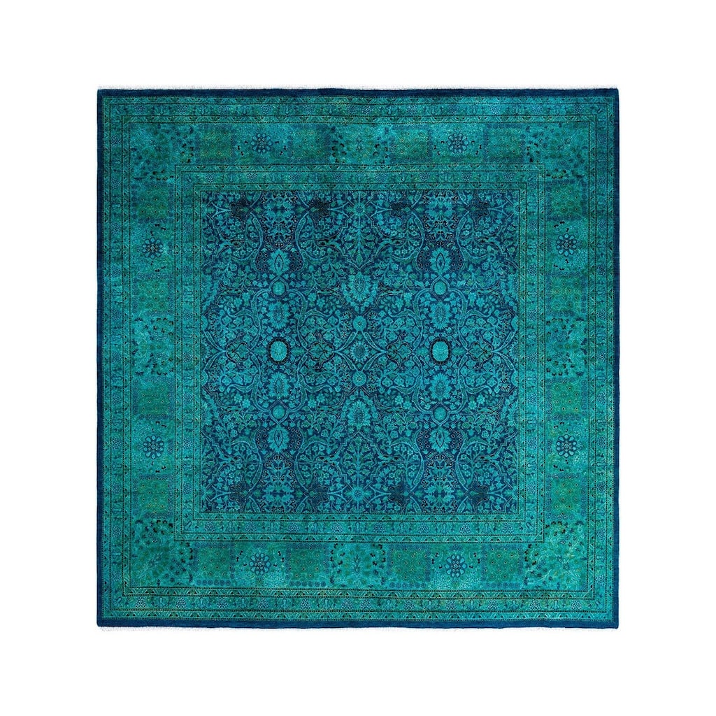 Overdyed, One-of-a-Kind Hand-Knotted Area Rug - Blue - 6' 3" x 6' 5"