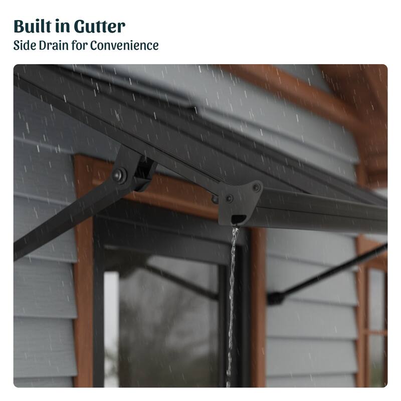Canopia Augustine 3 ft. Black/Gray Door and Window Awning